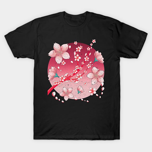 Japanese Pink Flower Blossom Japan Sakura Cherry Blossom T-Shirt by shirtsyoulike